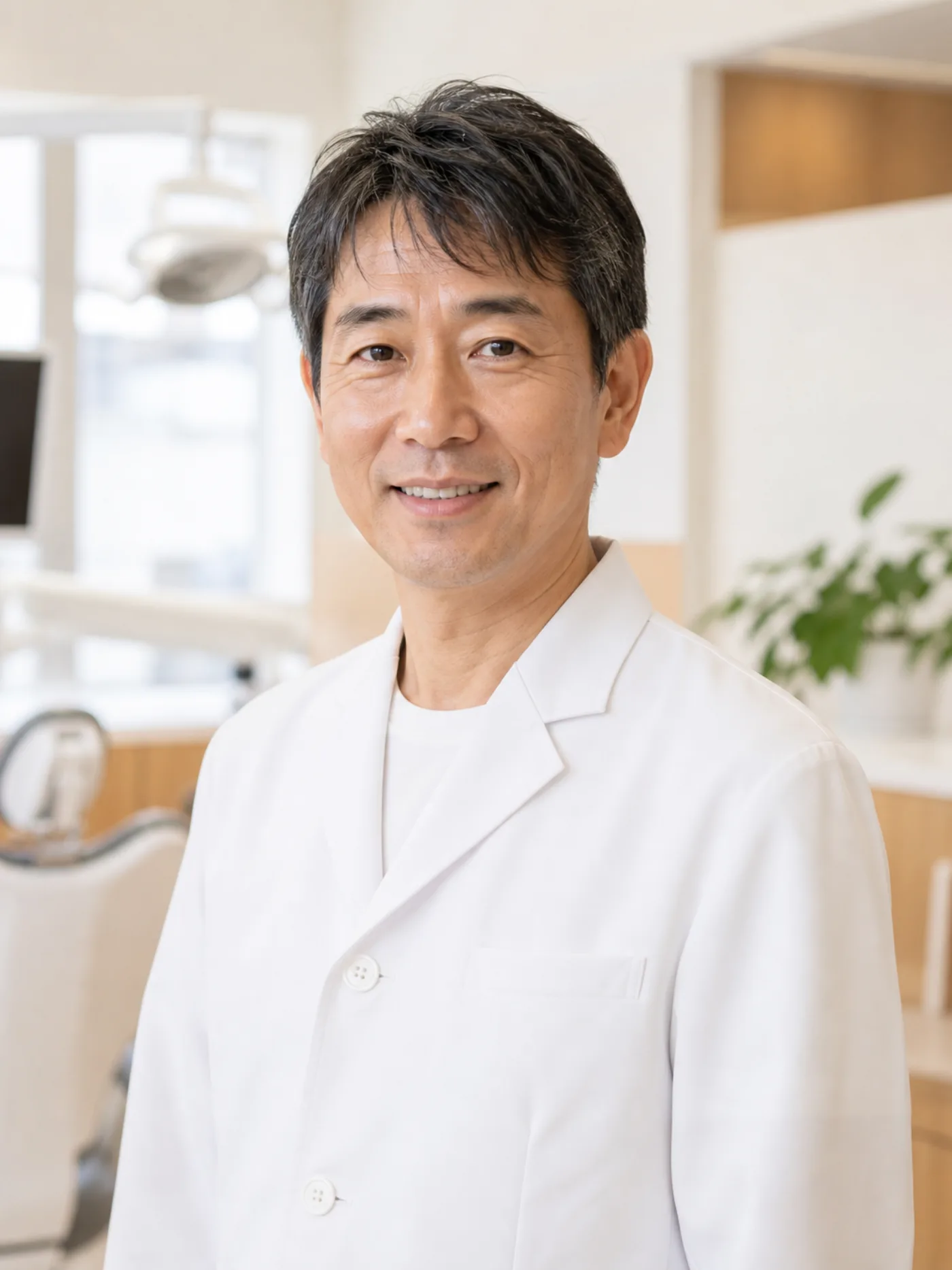 白衣姿の院長　関口 正志